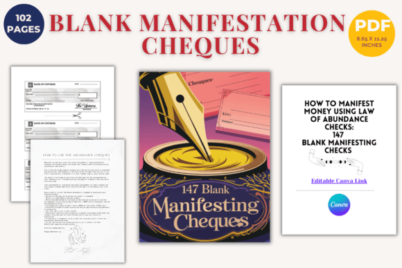 147 Blank Manifestation Cheques 💸🌟: Transform Your Manifestation Journey