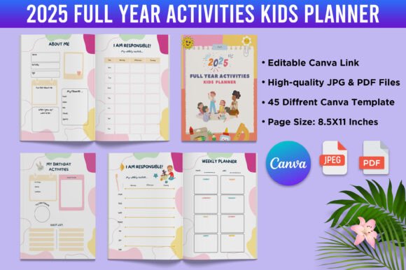 2025 Full Year Activities Kids Planner