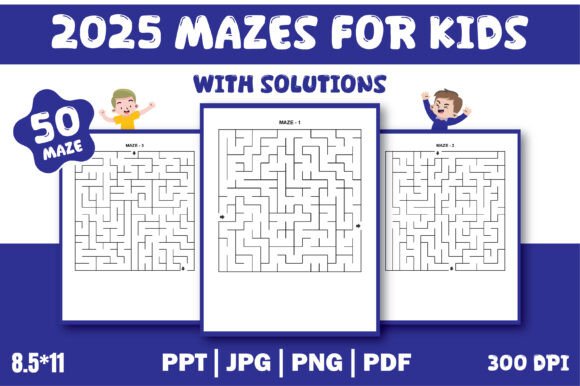 2025 Mazes for Kids Editable Template