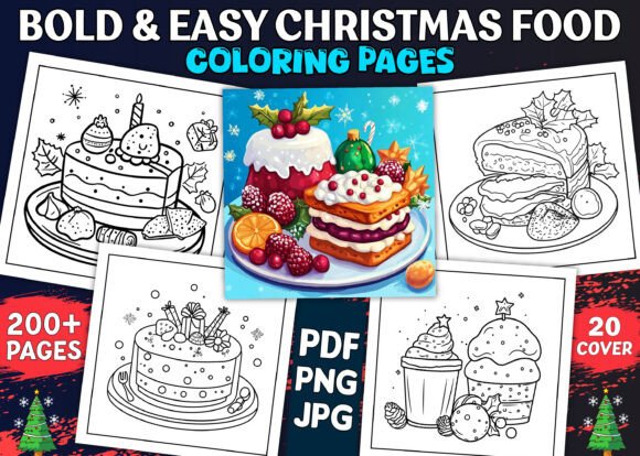 Bold and Easy Christmas Food Coloring Pages for Adults: A Creative and Relaxing Way to Celebrate the Season