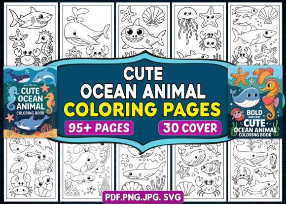 Cute Ocean Animals Coloring Pages - KDP: A Creative Resource for Your Kindle Direct Publishing Book