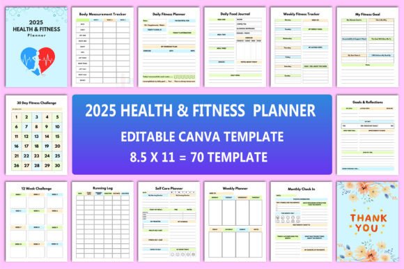 Editable 2025 Health Fitness Planner