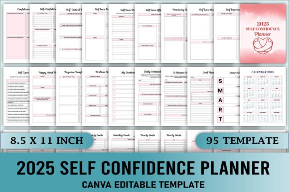 Editable 2025 Self Confidence Planner