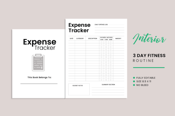 Expense Tracker Logbook KDP Interior