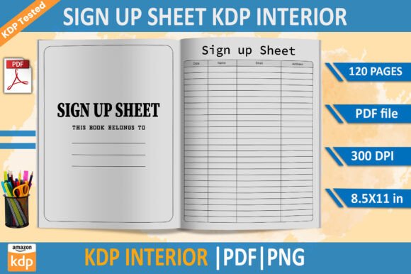 Ign Up Sheet KDP Interior Template