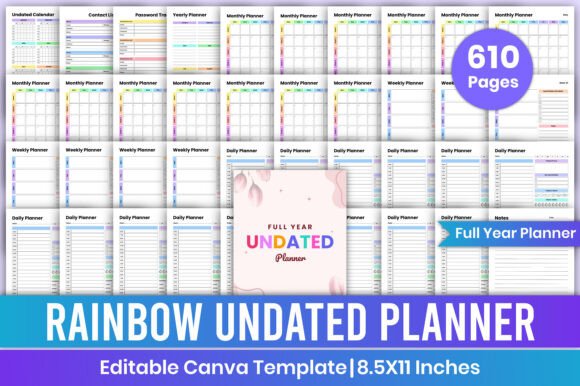 Rainbow Undated Planner Full Year Kdp: A Versatile Planning Tool for Every Need