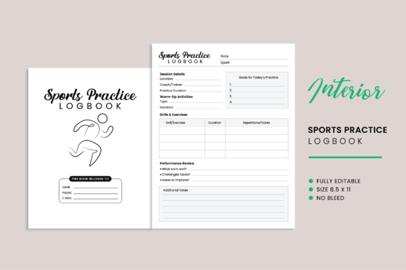 Sports Practice Logbook KDP Interior: A Practical Tool for Athletes and Coaches