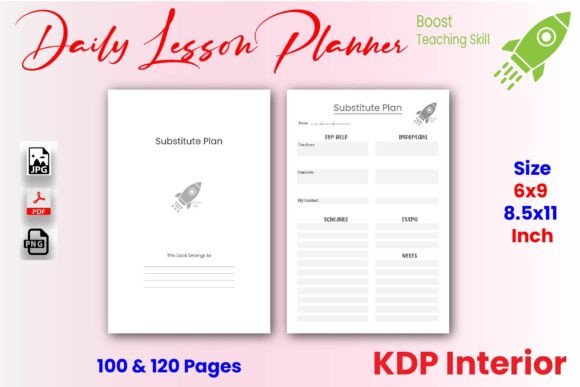 Substitute Lesson Planner KDP Interior